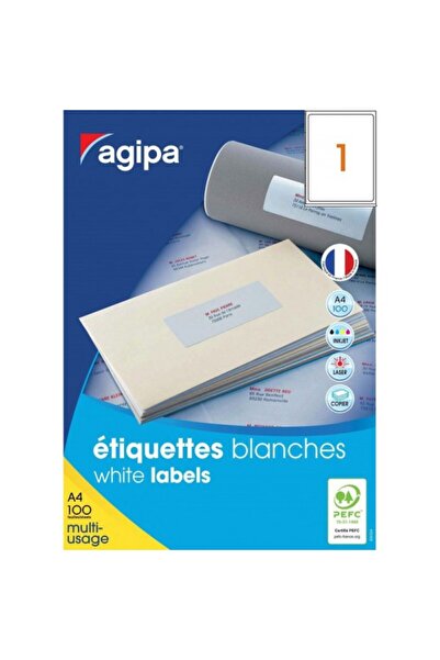 AGIPA etichete autoadezive 101112/118989, A4 199,6x289,1mm, permanente, colțu...