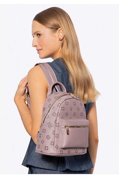 Wittchen Rucsac de damă din imitație de piele cu relief roz prăfuit - piele