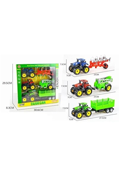 MAKSIK set tractor agricol, 3 piese, multicolor, 25-27,5 cm