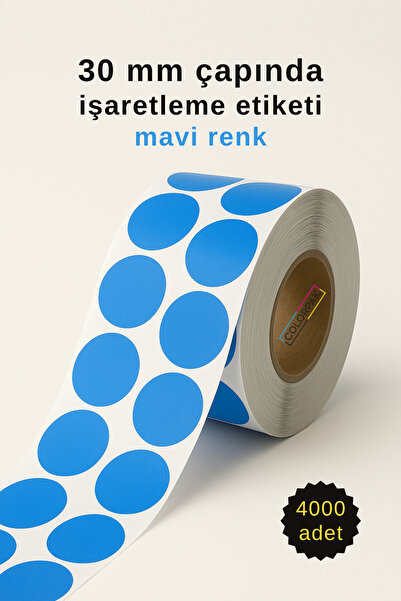 COLORPAK 30 mm tačkaste nalepnice plave 4000 komada oznaka