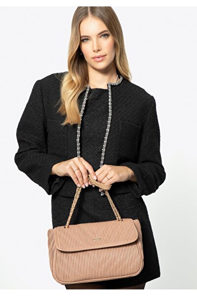 Wittchen Geantă crossbody pentru femei din piele cu lanț, bej, bej, piele