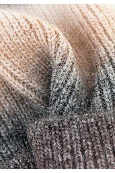 Wittchen Women's Winter Hat in Ombre Gray and Beige Acrylic