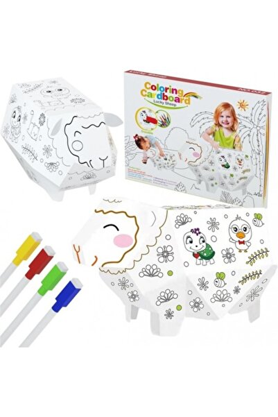MAKSIK Set de colorat cu oi din carton și markere, 28x2x20 cm, 3+