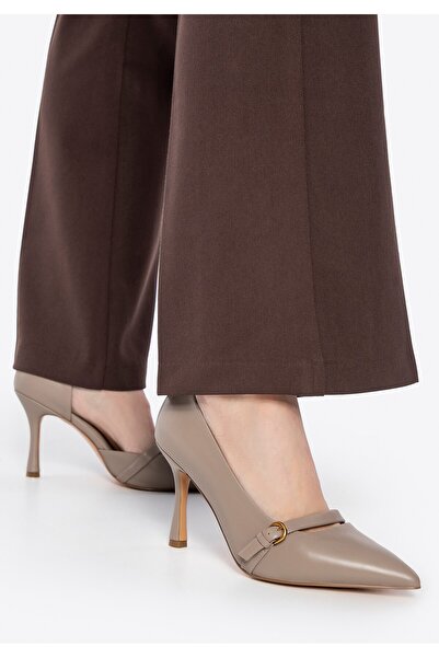 Wittchen Pantofi cu toc din piele pentru femei cu bareta, bej, piele