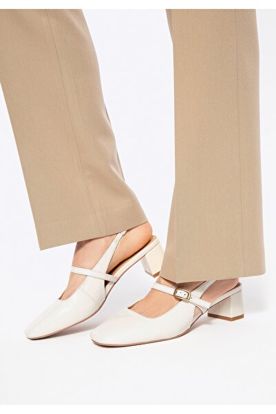 Wittchen Women's Mary Jane Pumps with Low Heel, Beige, Leather