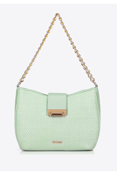 Wittchen Geantă crossbody pentru femei, țesută, verde, din polipropilenă