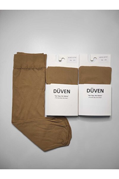 DÜVEN Matte Textured 40 Den Medium Thick Muslin Knee-Length Pants 2-Piece Socks