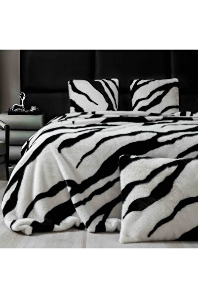 JOJO HOME Blanket + 2 Pillowcases, Lux Model, Faux Mink Fur, Bicolor, 3 Pieces, 200x230cm