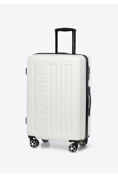 Wittchen Valiză medie bărbătească din ABS cu logo în relief, albă, din ABS alb