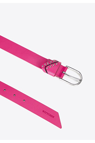 Wittchen Curea de damă din piele naturală cu nituri, roz, roz, piele naturală