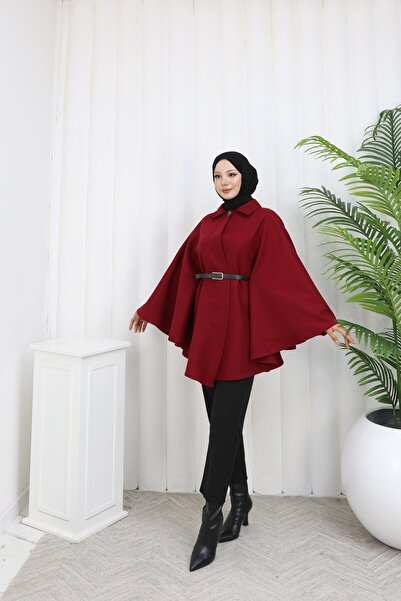 MİHRİZAR معطف نسائي من الكشمير غير قابل للتجعد مع تفاصيل على الحزام