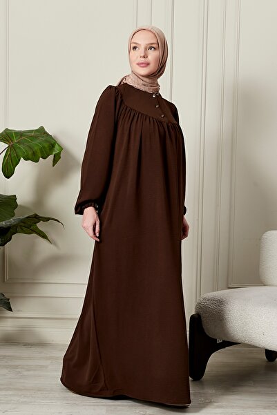 fistan Floral Print Round Robe Mother Hijab Dress