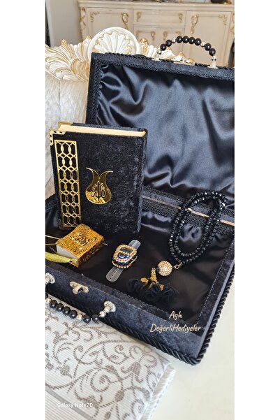 GÜLSEMALİ Damat Bohçası için Uygun Set Erkek için Sandıklı Kuranı Kerim Seti