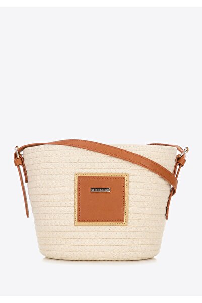 Wittchen Geantă tip coș pentru femei, din amestec de bumbac, mică, bej, polie...