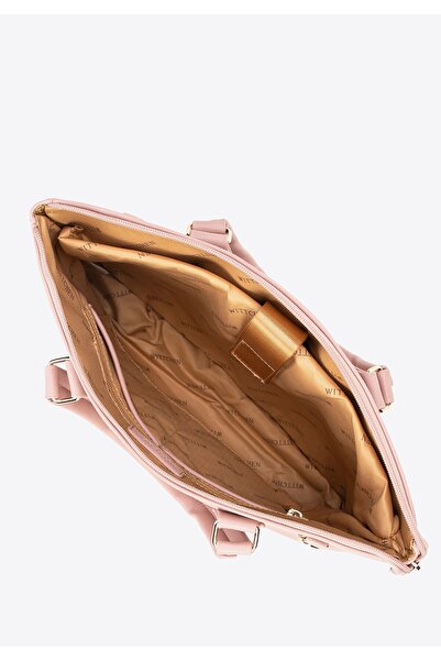 Wittchen Geantă pentru laptop de 14,5" pentru femei, din imitație de piele, roz