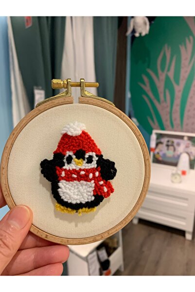 DEAR HOME Yılbaşı pengueni punch nakış kasnak pano