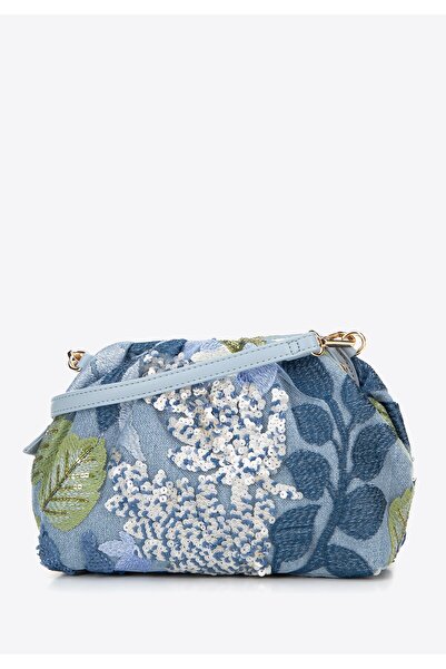 Wittchen Geantă crossbody pentru femei cu paiete, poliester albastru și verde