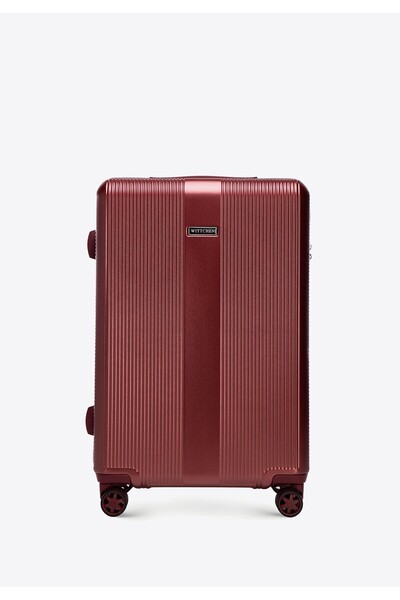 Wittchen Set de valize bărbătești verticale din policarbonat cu relief, culoare vișinie, policarbonat vișinie