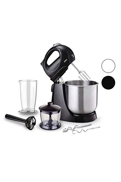 ALFA AKSESUAR 03 Inox Taslı Mixer - Blender Set 5 Speeds + Turbo Dough Kneading + Bowl 300W600Ml Bowl700Ml Measuring Cup