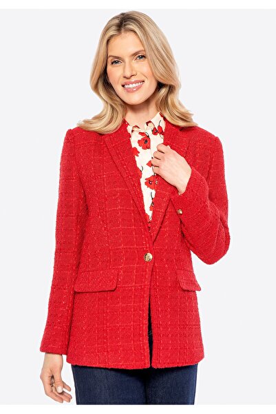 Wittchen Women's Jacket in Red Polyester Bouclé Fabric