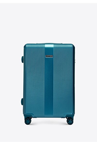 Wittchen Set de valiză bărbătească din policarbonat cu relief vertical, albastru, policarbonat albastru