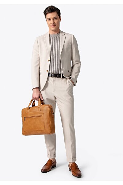 Wittchen Geantă pentru laptop bărbătească de 17" din imitație de piele, maro