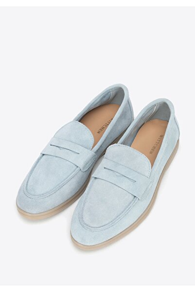 Wittchen Women's Classic Blue Suede Leather Moccasins