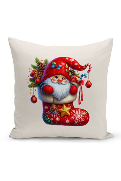 Bertille Home New Year Series Double-Sided Digital Printed Set of 4 Throw Pillow Covers (Christmas Cushion Cover)