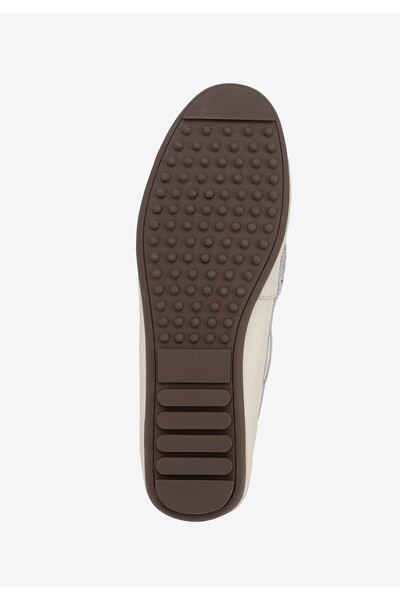 Wittchen Women's Leather Moccasins with Strap, Cream, Cream, Leather