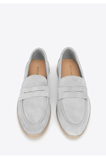 Wittchen Women's Classic Light Gray Suede Leather Moccasins