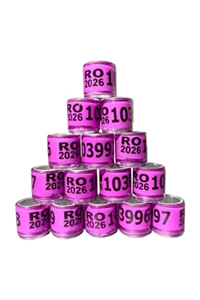 OEM Set 100 Pigeon Rings 2026 RO, 8mm Aluminum, Purple
