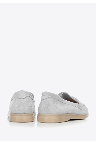 Wittchen Women's Classic Light Gray Suede Leather Moccasins