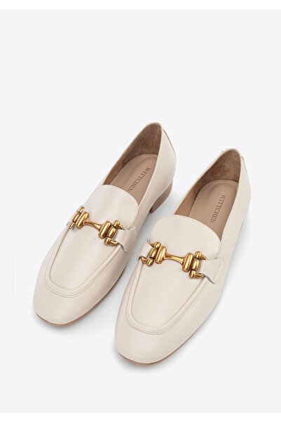 Wittchen Women's Leather Moccasins with Buckle Cream Leather