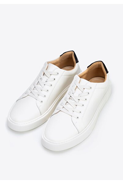 Wittchen Men's two-tone leather sneakers, white and black, white and black, l...