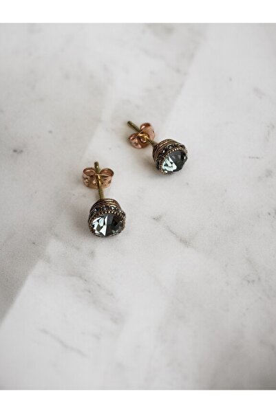 FAYRA ACCESSORIES Diamond Mounted Zircon Stone Single Stone Earrings