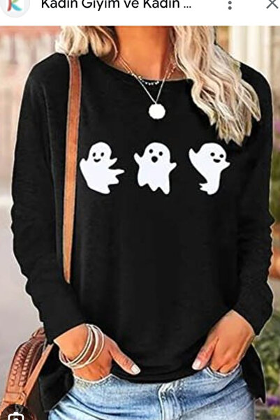 ESSFASIHON طاقم الرقبة المطبوعة بلوزة