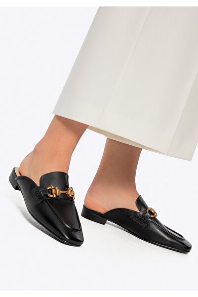 Wittchen Women's Leather Open-Heel Loafers Black Leather