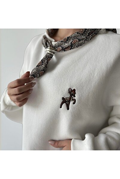 Fularlı oversize sweatshirt