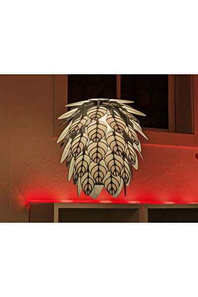 Muvesta Yaprak Desenli Lotus Sarkıt Avize - Modern Dekoratif Avize - Salon & Oturma Odası