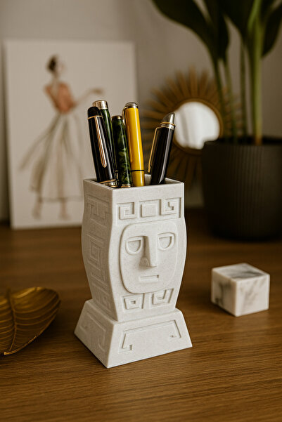 oraychess حامل أقلام على شكل وجه قديم - منظم مكتب ثلاثي الأبعاد مطبوع حديث، إ...