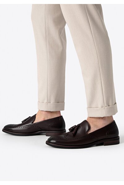 Wittchen Men's Leather Moccasins with Perforations, Dark Brown, Leather