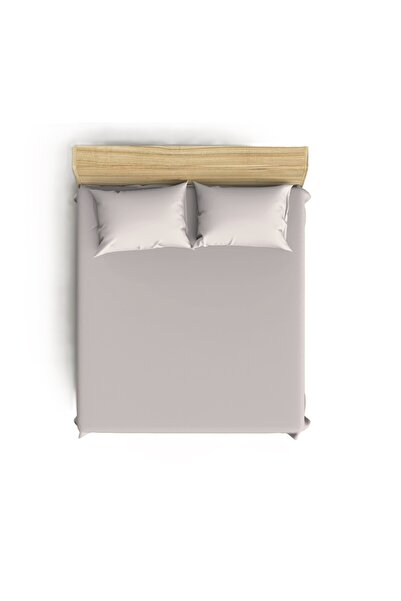 Maki Home Makiteks 100% Cotton Gray 180X200+2*(50X70) King Size Elastic Sheet and Pillowcase Set