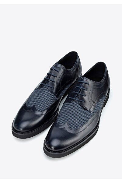 Wittchen Pantofi Derby bărbătești din piele cu inserții textile, bleumarin, p...