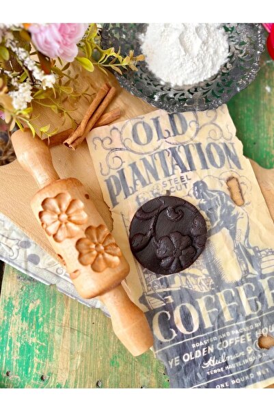 HESİODOS Oklava Ahşap Desenli Kurabiye Merdanesi – Oymalı Baskılı Rolling Pin...