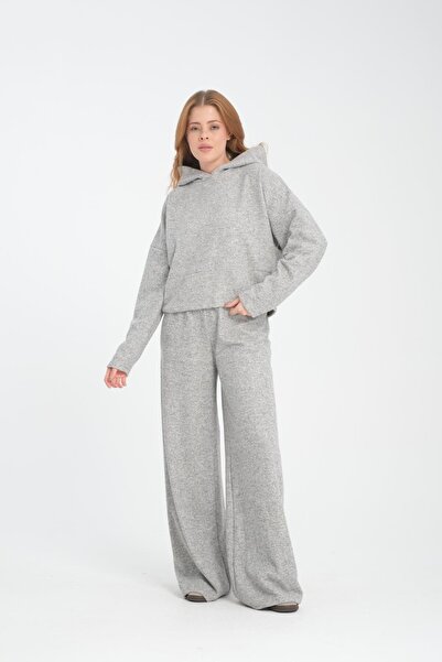 Shoppingdimoda قماش سيلانيك أرجل واسعة بنطلون/بنطلون رياضي