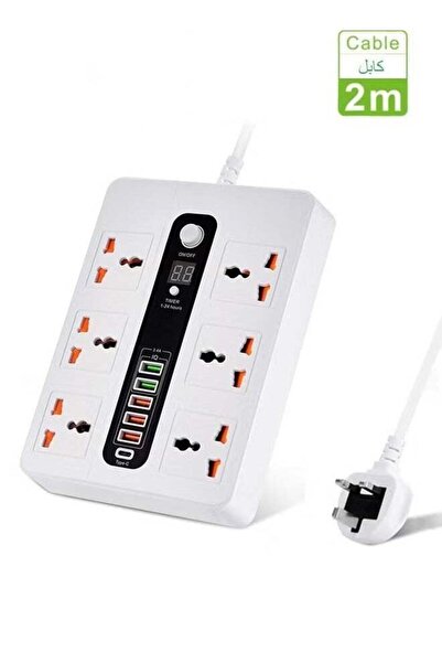 Without a mark Universal USB Charging Power Strip with Timer and Global Outlets