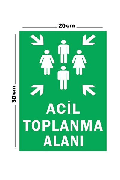 nevayapıvedekorasyon METAL ACİL TOPLANMA ALANI 20x30cm A4 büyüklüğünde Uyarı ...