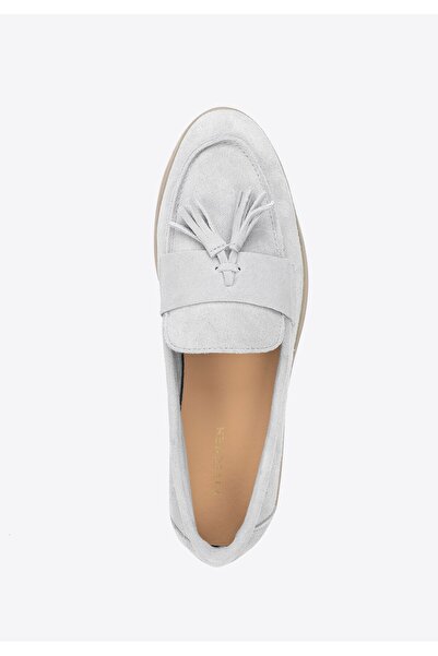 Wittchen Women's Suede Loafers with Tassel Light Gray Light Gray Suede Leather