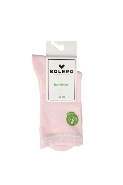 Bolero Kadın Premium Dikişsiz Bambu Şal Desenli Çorap Pembe