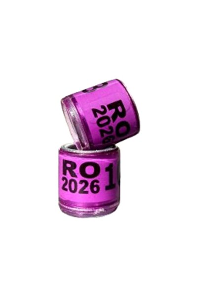 OEM Set 100 Pigeon Rings 2026 RO, 8mm Aluminum, Purple